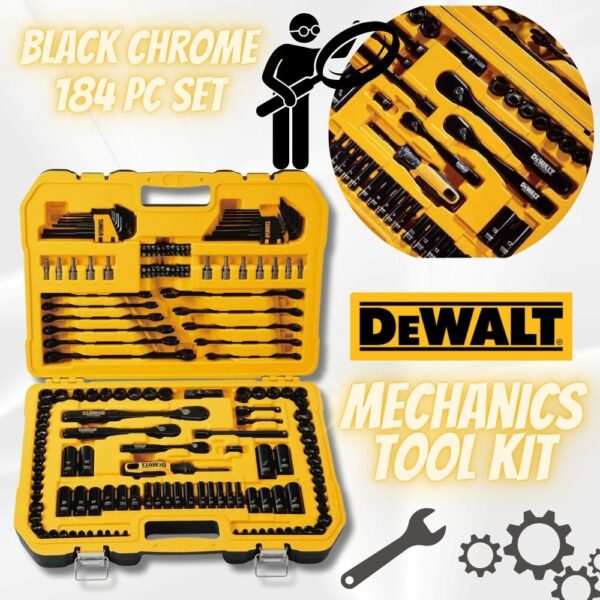 DEWALT® Black Chrome Mechanics Set 184pc