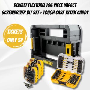 WIN A Dewalt FLEXTORQ 106 Piece Impact Screwdriver Bit Set + Tough Case TStak Caddy