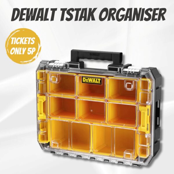 WIN A DeWalt TSTAK 2.0 High Capacity Organiser 119x332x440mm