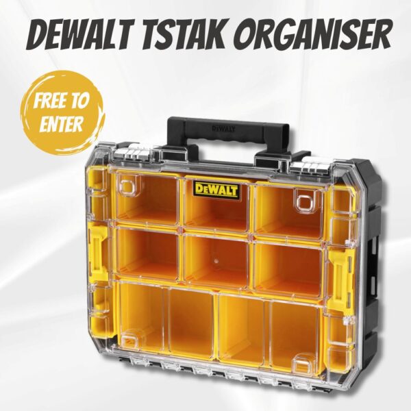 DeWalt Tstak Black & yellow Organiser case with 10 compartments